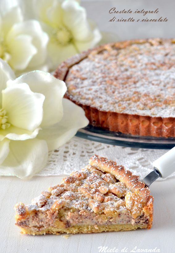 Crostata integrale di ricotta e cioccolato