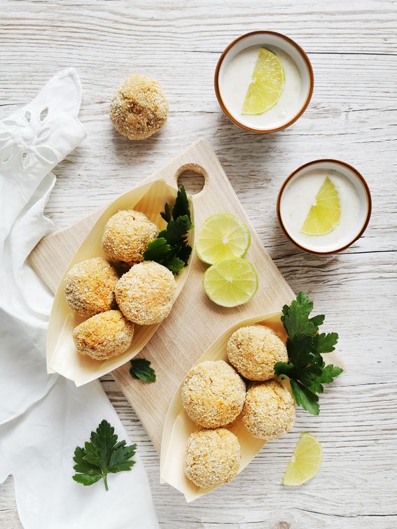 Polpette di ceci e tonno cotte in forno