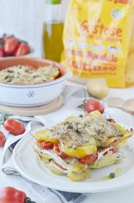 Tortino di alici e patate alla mediterranea