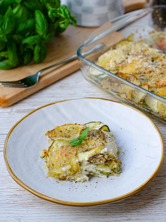 Gratin di zucchina e patate al forno