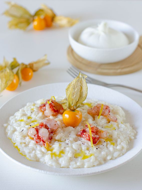 Risotto con gamberi rossi e burrata Deliziosa